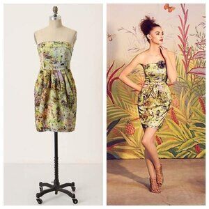 Anthropologie - McGinn Silky Strapless Cocktail Dress - 6 (can also fit sz 4)